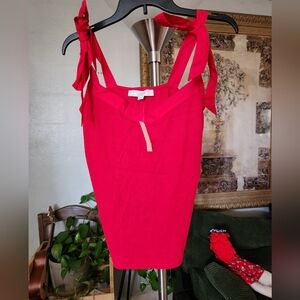 LOFT | Tie Strap Mixed Media Top NWT Medium